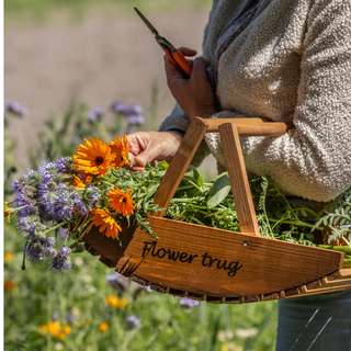Cesto da raccolta per fiori in legno